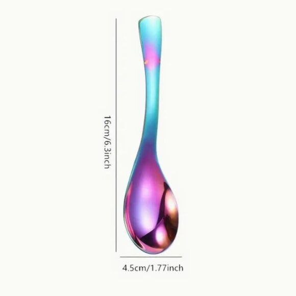 Rainbow Ramen Soup Spoons 6 pc set Oilslick Ombre NWT - Picture 2 of 2